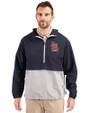 St. Louis Cardinals- Cutter & Buck Charter Eco Recycled Mens Anorak Jacket Navy Blue/Polished Front