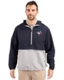 Toronto Blue Jays Cutter & Buck Charter Eco Recycled Mens Anorak Jacket Navy Blue/Polished Front