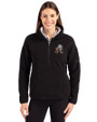 Cleveland Browns Historic Cutter & Buck Cascade Eco Fleece Womens Pullover Jacket Black Front