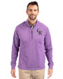 Colorado Rockies Cutter & Buck Adapt Eco Knit Heather Mens Quarter Zip Pullover College Purple Heather Front