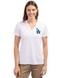 Los Angeles Dodgers Cutter & Buck Forge Eco Heathered Stretch Womens Blade Top White Front