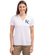 Kansas City Royals Cutter & Buck Forge Eco Heathered Stretch Womens Blade Top White Front