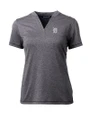 Detroit Tigers Cutter & Buck Forge Recycled Four-Way Stretch Heathered Womens Blade Top Charcoal Heather Mannequin