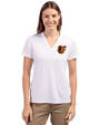 Baltimore Orioles Cutter & Buck Forge Eco Heathered Stretch Womens Blade Top White Front