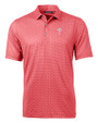 Philadelphia Phillies Cutter & Buck Pike Banner Print Stretch Mens Polo Cardinal Red Mannequin