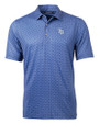 Tampa Bay Rays Cutter & Buck Pike Banner Print Stretch Mens Polo Navy Blue Mannequin