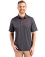 Cincinnati Reds Cutter & Buck Pike Banner Print Stretch Mens Polo Black Front