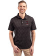 Alabama Crimson Tide College Vault Cutter & Buck Virtue Eco Pique Tile Print Recycled Mens Polo Black Front