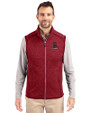 Alabama Crimson Tide College Vault Cutter & Buck Mainsail Sweater-Knit Mens Full Zip Vest Cardinal Red Heather Front