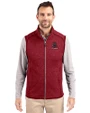 Alabama Crimson Tide College Vault Cutter & Buck Mainsail Sweater-Knit Mens Full Zip Vest Cardinal Red Heather Front