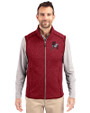 Arkansas Razorbacks College Vault Cutter & Buck Mainsail Sweater-Knit Mens Full Zip Vest Cardinal Red Heather Front