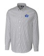 Air Force Falcons College Vault Cutter & Buck Easy Care Stretch Oxford Stripe Mens Long Sleeve Button Down Shirt Charcoal Mannequin