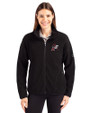 Arkansas Razorbacks College Vault Cutter & Buck Cascade Epic Comfort Recycled Sherpa Fleece Womens Full Zip Jacket Black Front