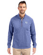 Air Force Falcons Cutter & Buck Adapt Eco Knit Heather Mens Quarter Zip Pullover Tour Blue Heather Front