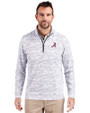Alabama Crimson Tide Cutter & Buck Traverse Stretch Eco Camo Print Quarter Zip Mens Big and Tall Pullover Charcoal Front