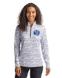 Air Force Falcons College Vault Cutter & Buck Traverse Stretch Eco Camo Print Quarter Zip Womens Pullover Charcoal Front
