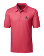 Arkansas Razorbacks College Vault Cutter & Buck Pike Mini Pennant Print Stretch Mens Polo Cardinal Red Mannequin