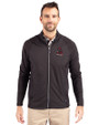 Alabama Crimson Tide College Vault Cutter & Buck Adapt Eco Knit Hybrid Recycled Mens Big & Tall Full Zip Jacket Black Front