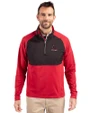 Alabama Crimson Tide College Vault Cutter & Buck Adapt Eco Knit Hybrid Recycled Mens Quarter Zip Cardinal Red/Black Front