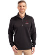 Alabama Crimson Tide College Vault Cutter & Buck Traverse Stretch Eco Quarter Zip Mens Big and Tall Pullover Black Front