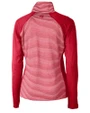 Alabama Crimson Tide College Vault Cutter & Buck Forge Tonal Stripe Stretch Half Zip Womens Top Cardinal Red Mannequin Back