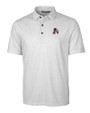 Arkansas Razorbacks College Vault Cutter & Buck Pike Double Dot Print Stretch Mens Polo Charcoal Mannequin