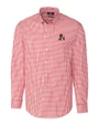 Arkansas Razorbacks College Vault Cutter & Buck Easy Care Stretch Gingham Mens Big and Tall Long Sleeve Dress Shirt Cardinal Red Mannequin