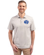 Air Force Falcons College Vault Cutter & Buck Virtue Eco Pique Stripe Recycled Mens Polo Polished Medium Gray Front