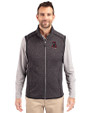Alabama Crimson Tide College Vault Cutter & Buck Mainsail Sweater-Knit Mens Big and Tall Full Zip Vest Charcoal Heather Front