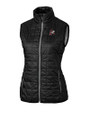 Arkansas Razorbacks College Vault Cutter & Buck Rainier PrimaLoft® Womens Eco Insulated Full Zip Puffer Vest Black Mannequin