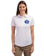 Air Force Falcons College Vault Cutter & Buck Prospect Eco Textured Stretch Recycled Womens Short Sleeve Polo White Front