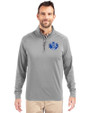 Air Force Falcons College Vault Cutter & Buck Adapt Eco Knit Stretch Recycled Mens Quarter Zip Pullover Polished Medium Gray Front
