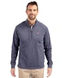 Arizona Wildcats Cutter & Buck Adapt Eco Knit Heather Mens Quarter Zip Pullover Navy Blue Heather Front