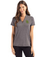 Baylor Bears Cutter & Buck Forge Eco Heathered Stretch Womens Blade Top Dark Black Heather Front