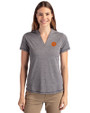 Clemson Tigers Cutter & Buck Forge Eco Heathered Stretch Womens Blade Top Charcoal Heather Front