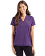 Clemson Tigers College Vault Cutter & Buck Forge Eco Heathered Stretch Womens Blade Top Dark College Purple Heather Front