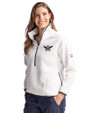Auburn Tigers College Vault Cutter & Buck Cascade Eco Fleece Womens Pullover Jacket Shell/Navy Blue Front