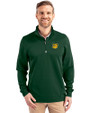 Baylor Sailor Bear College Vault Cutter & Buck Traverse Stretch Eco Quarter Zip Mens Pullover Hunter Green Front