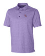 Clemson Tigers College Vault Cutter & Buck Forge Heathered Stretch Mens Polo College Purple Heather Mannequin