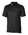 Clemson Tigers College Vault Cutter & Buck Pike Micro Floral Print Stretch Mens Polo Black Mannequin