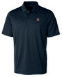 Auburn Tigers College Vault Cutter & Buck Prospect Eco Textured Stretch Recycled Mens Short Sleeve Polo Navy Blue Mannequin