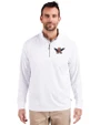 Auburn Tigers College Vault Cutter & Buck Adapt Eco Knit Stretch Recycled Mens Quarter Zip Pullover White Front