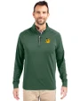 Baylor Sailor Bear College Vault Cutter & Buck Adapt Eco Knit Stretch Recycled Mens Quarter Zip Pullover Hunter Green Front
