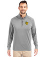 Baylor Sailor Bear College Vault Cutter & Buck Adapt Eco Knit Stretch Recycled Mens Quarter Zip Pullover Polished Medium Gray Front
