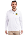 Baylor Sailor Bear College Vault Cutter & Buck Adapt Eco Knit Stretch Recycled Mens Quarter Zip Pullover White Front
