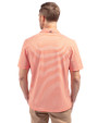 Auburn Tigers College Vault Cutter & Buck Virtue Eco Pique Stripe Recycled Mens Polo College Orange Back