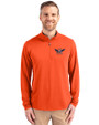 Auburn Tigers College Vault Cutter & Buck Virtue Eco Pique Recycled Quarter Zip Mens Pullover College Orange Front