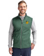 Baylor Sailor Bear College Vault Cutter & Buck Mainsail Sweater-Knit Mens Full Zip Vest Hunter Heather Front
