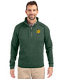 Baylor Sailor Bear College Vault Cutter & Buck Mainsail Sweater-Knit Mens Half Zip Pullover Jacket Hunter Heather Front