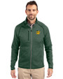 Baylor Sailor Bear College Vault Cutter & Buck Mainsail Sweater-Knit Mens Full Zip Jacket Hunter Heather Front